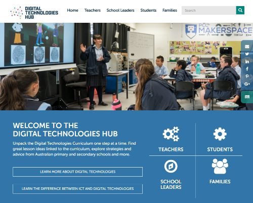 Digital Technologies Hub homepage